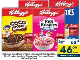 Pick n Pay Kellogg's Coco Pops or Froot Loops Assorted, Frosties, Rice Krispies Vanilla or Strawberry Flavoured Cereal offer