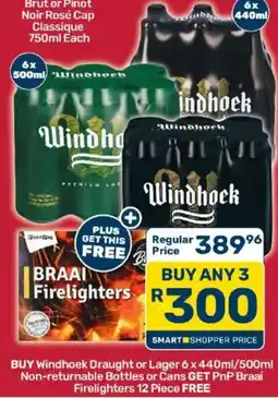 Pick n Pay Windhoek Draught or Lager offer