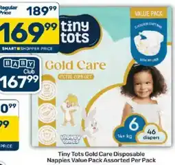Pick n Pay Tiny Tots Gold Care Disposable Nappies Value Pack Assorted offer