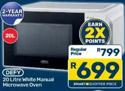 Pick n Pay DEFY 20 Litre White Manual Microwave Oven offer
