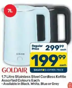 Pick n Pay GOLDAIR 1.7 Litre Stainless Steel Cordless Kettle Assorted offer