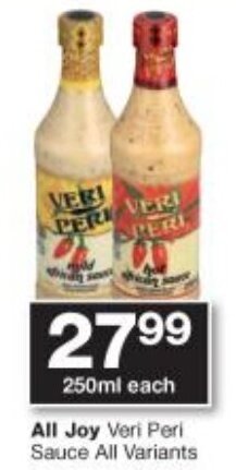 All Joy Veri Peri Sauce All Variants 250ml