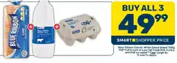 Pick n Pay Blue Ribbon Classic White Sliced Bread, PnP Full Cream or Low Fat Fresh Milk and PnP no name Eggs Large offer