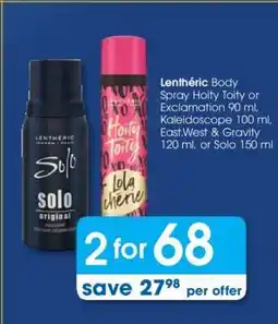 Clicks Lenthéric Body Spray offer