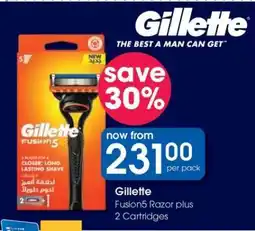 Clicks Gillette Fusion5 Razor plus 2 Cartridges offer