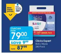 Clicks Clicks Expert Baby Wipes 240-Pack offer