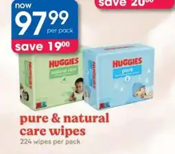 Clicks pure & natural care wipes offer