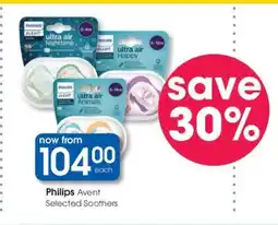 Clicks Philips Avent Selected Soothers offer