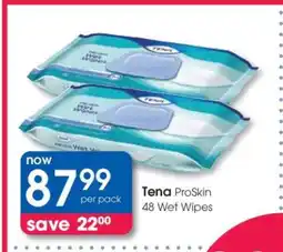 Clicks Tena ProSkin 48 Wet Wipes offer