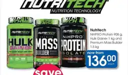 Clicks Nutritech NiHPRO Protein 908 g, Hulk Gainer 1 kg and Premium Mass Builder 1.5 kg offer