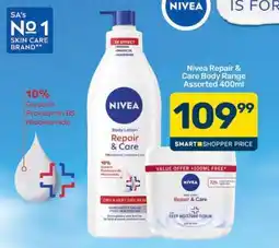 Pick n Pay Nivea Repair & Care Body Range Assorted 400ml offer