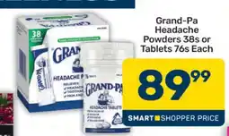 Pick n Pay Grand-Pa Headache Powders 38s or Tablets 76s Each offer
