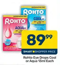 Pick n Pay Rohto Eye Drops Cool or Aqua 13ml Each offer