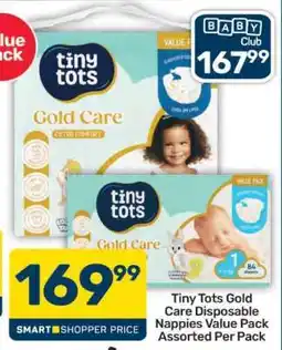 Pick n Pay Tiny Tots Gold Care Disposable Nappies Value Pack Assorted Per Pack offer