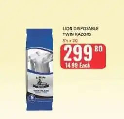 KitKat Cash and Carry LION DISPOSABLE TWIN RAZORS offer