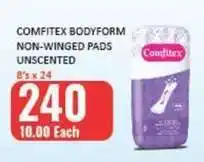 KitKat Cash and Carry COMFITEX BODYFORM NON-WINGED PADS UNSCENTED offer