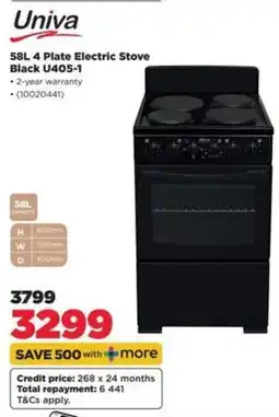 HiFi Corp Univa 58L 4 Plate Electric Stove Black offer