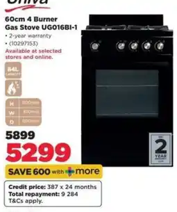 HiFi Corp Driva 60cm 4 Burner Gas Stove offer