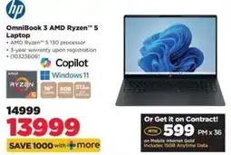 HiFi Corp HP OmniBook 3 AMD Ryzen 5 Laptop offer