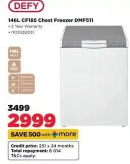 HiFi Corp DEFY 146L CF185 Chest Freezer DMF511 offer