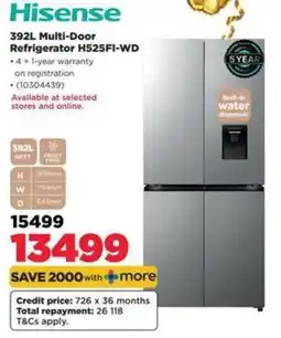 HiFi Corp Hisense 392L Multi-Door Refrigerator H525FI-WD offer