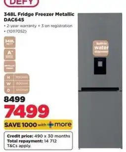 HiFi Corp 348L Fridge Freezer Metallic DAC645 offer