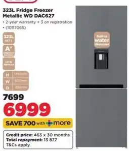 HiFi Corp 323L Fridge Freezer Metallic WD DAC627 offer