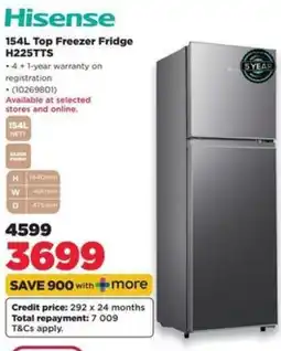 HiFi Corp Hisense 154L Top Freezer Fridge H225TTS offer