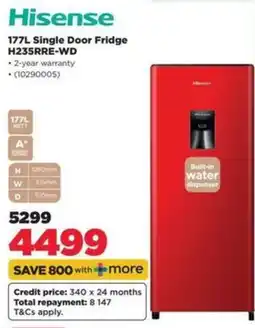 HiFi Corp Hisense 177L Single Door Fridge offer