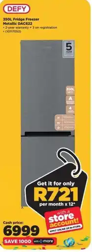 HiFi Corp Defy Fridge Freezer Metallic DAC622 offer