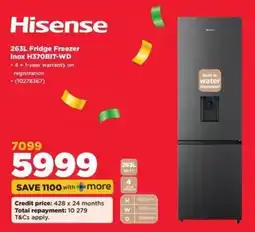 HiFi Corp Hisense Fridge Freezer Inox H370BIT-WD offer
