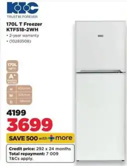 HiFi Corp KTC 170L T Freezer offer