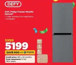 HiFi Corp Defy Fridge Freezer Metallic offer