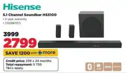 HiFi Corp Hisense 5.1 Channel Soundbar HS5100 offer