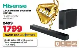 HiFi Corp Hisense 2.1 Channel BT Soundbar HS2100 offer