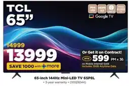 HiFi Corp TCL 65-inch 144Hz Mini-LED TV 65P8L offer