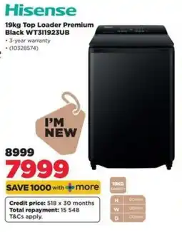 HiFi Corp Hisense 19kg Top Loader Premium offer