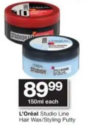 Checkers L'Oreal Studio Line Hair Wax/Styling Putty 150ml offer