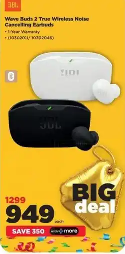 HiFi Corp JBL Wave Buds 2 True Wireless Noise Cancelling Earbuds offer