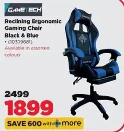 HiFi Corp GameTech Reclining Ergonomic Gaming Chair Black & Blue Assorted offer