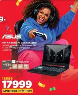 HiFi Corp ASUS TUF A15 Ryzen 7 Gaming Laptop offer