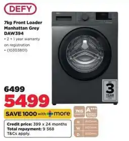 HiFi Corp DEFY 7kg Front Loader Manhattan Grey offer