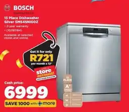 HiFi Corp Bosch 13 Place Dishwasher Silver offer