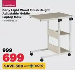 HiFi Corp Steel&Rose Gaby Light Wood Finish Height Adjustable Mobile Laptop Desk offer