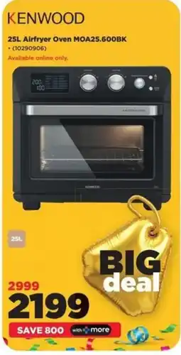 HiFi Corp KENWOOD 25L Airfryer Oven MOA25.600BK offer