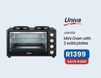 Univa - mini oven with 2 solid plates