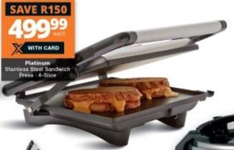 Checkers Platinum Stainless Steel Sandwich Press offer
