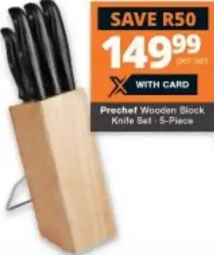 Checkers Prechef Wooden Block Knife Set 5 piece offer