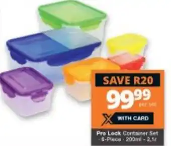 Pre Lock Container Set 6-piece -200ml -2,1L