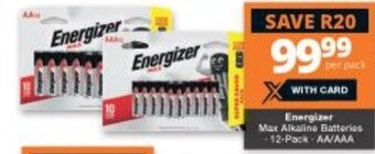 Energizer Max Alkaline Batteries AA/AAA 12-pack